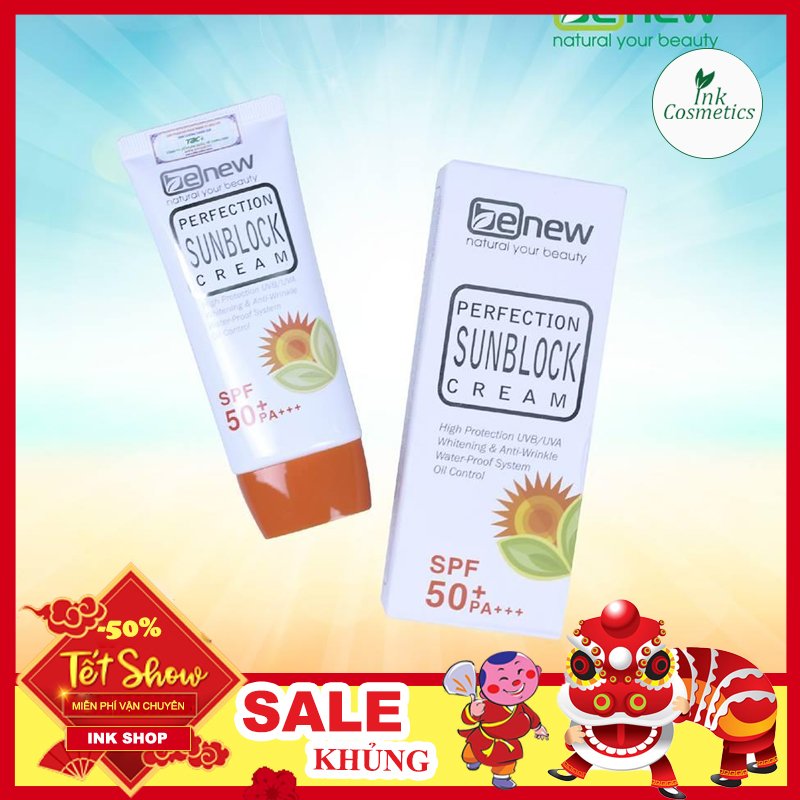 Kem Chống Nắng Hàn Quốc Benew Perfection Sunblock Cream SPF 50 PA+++ (50ml) - Dành cho da dầu da hỗn hợp kiềm dầu nâng tone trắng