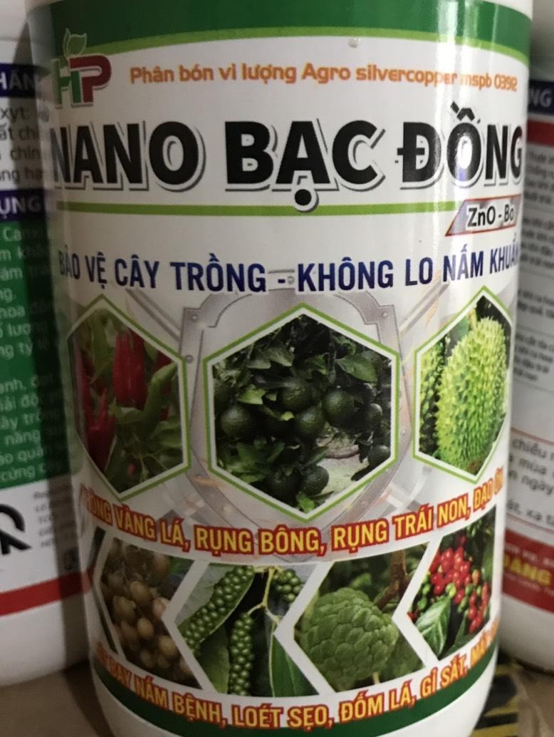 Dung dịch bảo vệ cây trồng không lo nấm khuẩn Nano Bạc Đồng 500ml nhãn mới Phòng mạnh các loại nấm k