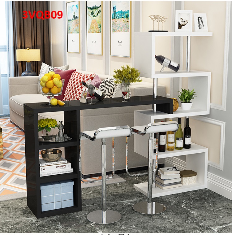 Quầy bar mini quầy bar kiêm vách ngăn phòng khách nhà bếp 3VQB09 ( Không kèm ghế )