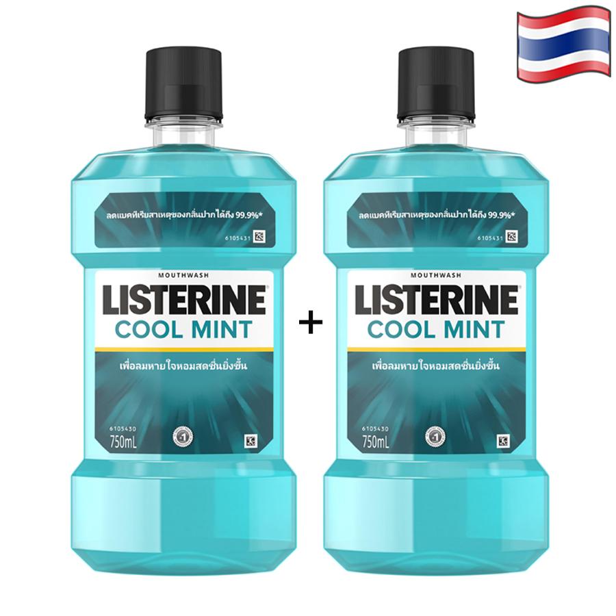 2 CHAI NƯỚC SÚC MIỆNG LISTERINE - THÁI LAN - 750ml/chai