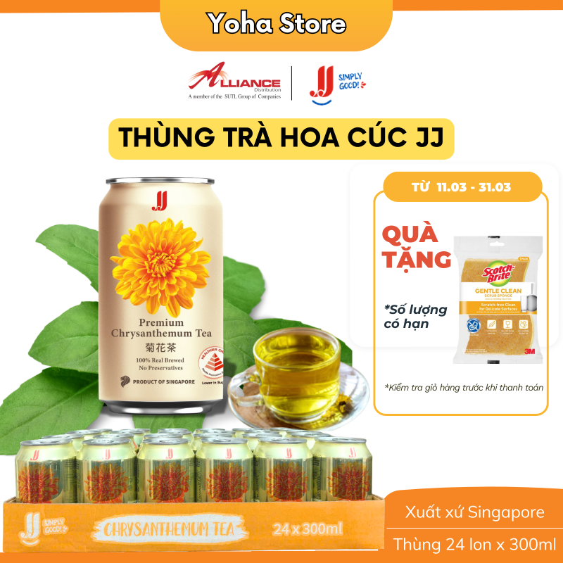 Trà Hoa Cúc JJ Thùng 24 Lon x 300ml - Nhập Khẩu Singapore