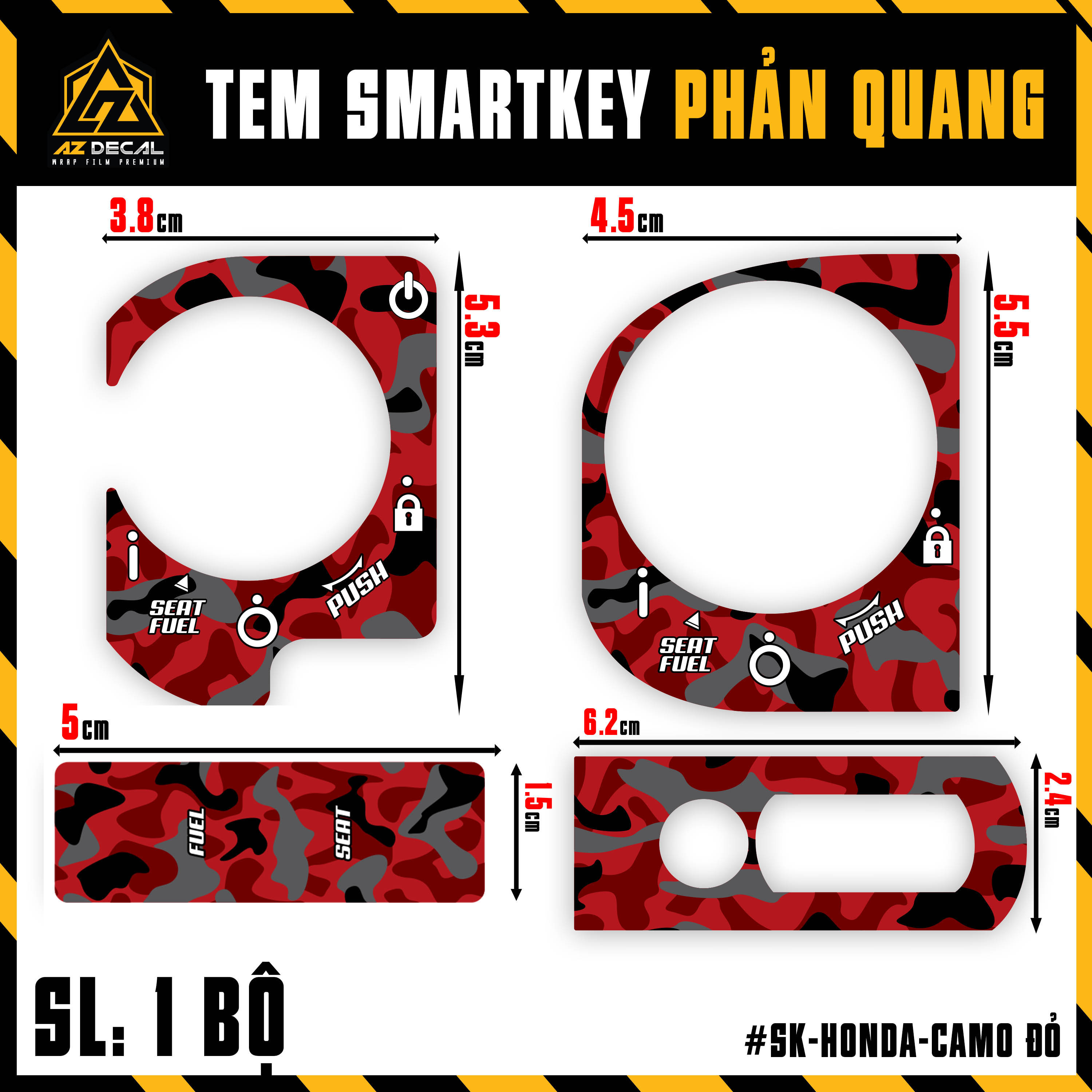 Tem Dán Ổ Khoá & Chìa Khoá Thông Minh Smartkey Honda SH SH Mode Vision Airblade Vario Winner... | SK