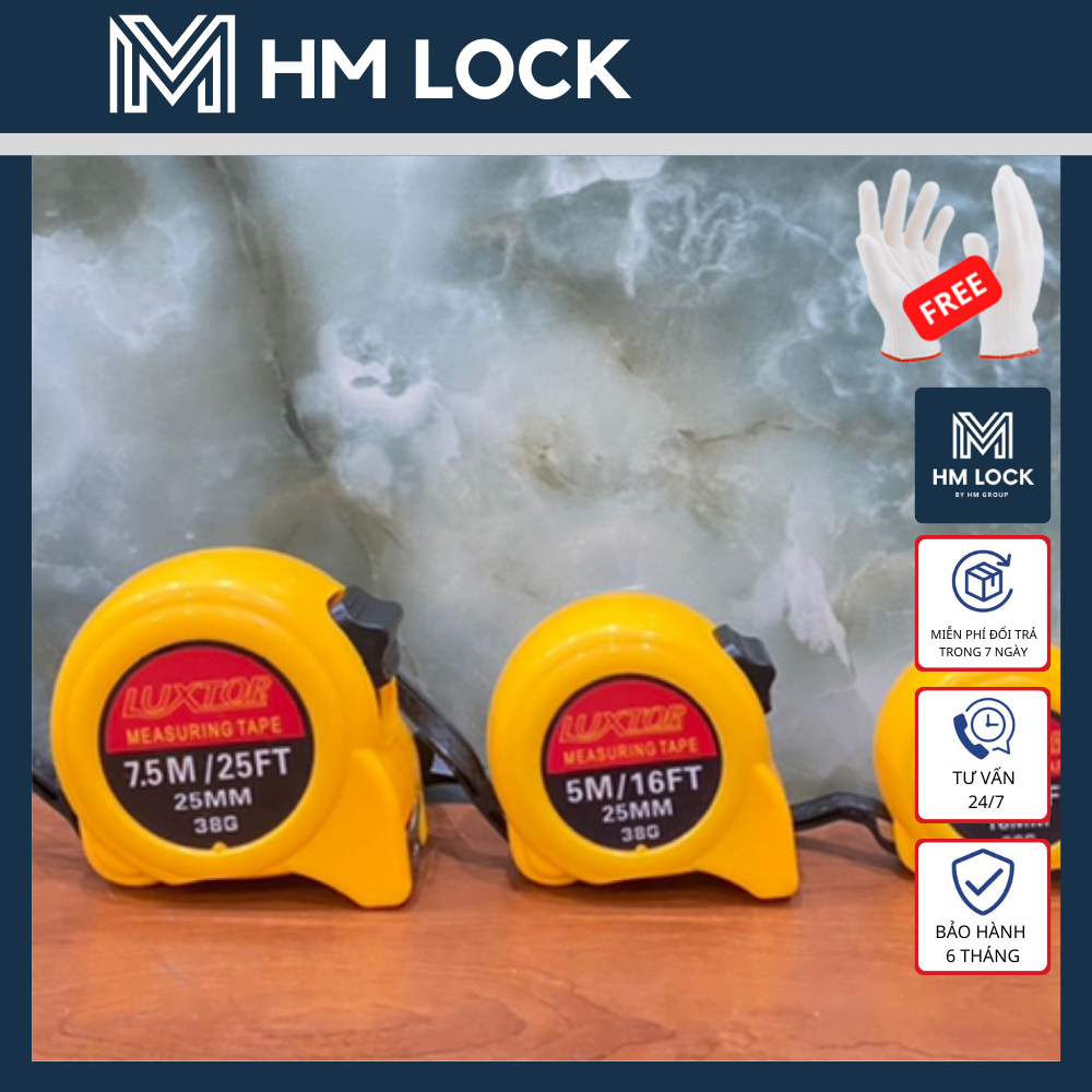 THƯỚC ĐO SẮT BẢN 25mm LUXTOP -  TUỲ CHỌN SIZE (3 5 7.5 10m) - CÓ LOẠI LA BÀN - LỖ BAN - HM Lock - HM