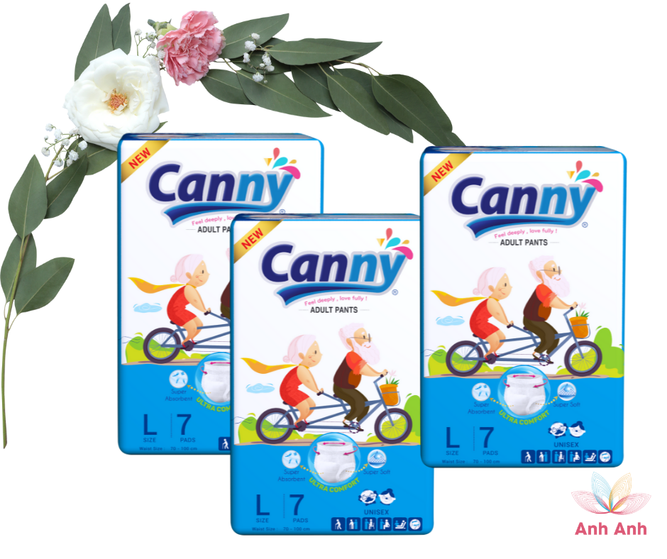 [Hcm]Bộ 3 Gói Tã Bỉm Quần Người Lớn Canny Siêu Thấm Size L7 (7 Miếng)