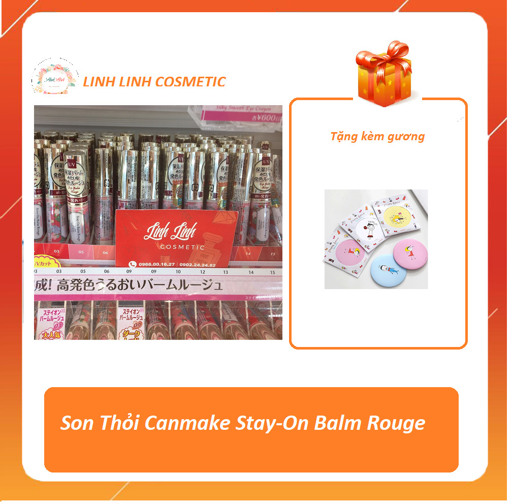 ( Tặng Kèm Gương ) Son Dưỡng Các Màu Đẹp Chống Nắng Canmake Stay - On Balm Rouge / Linh Linh Cosmetic