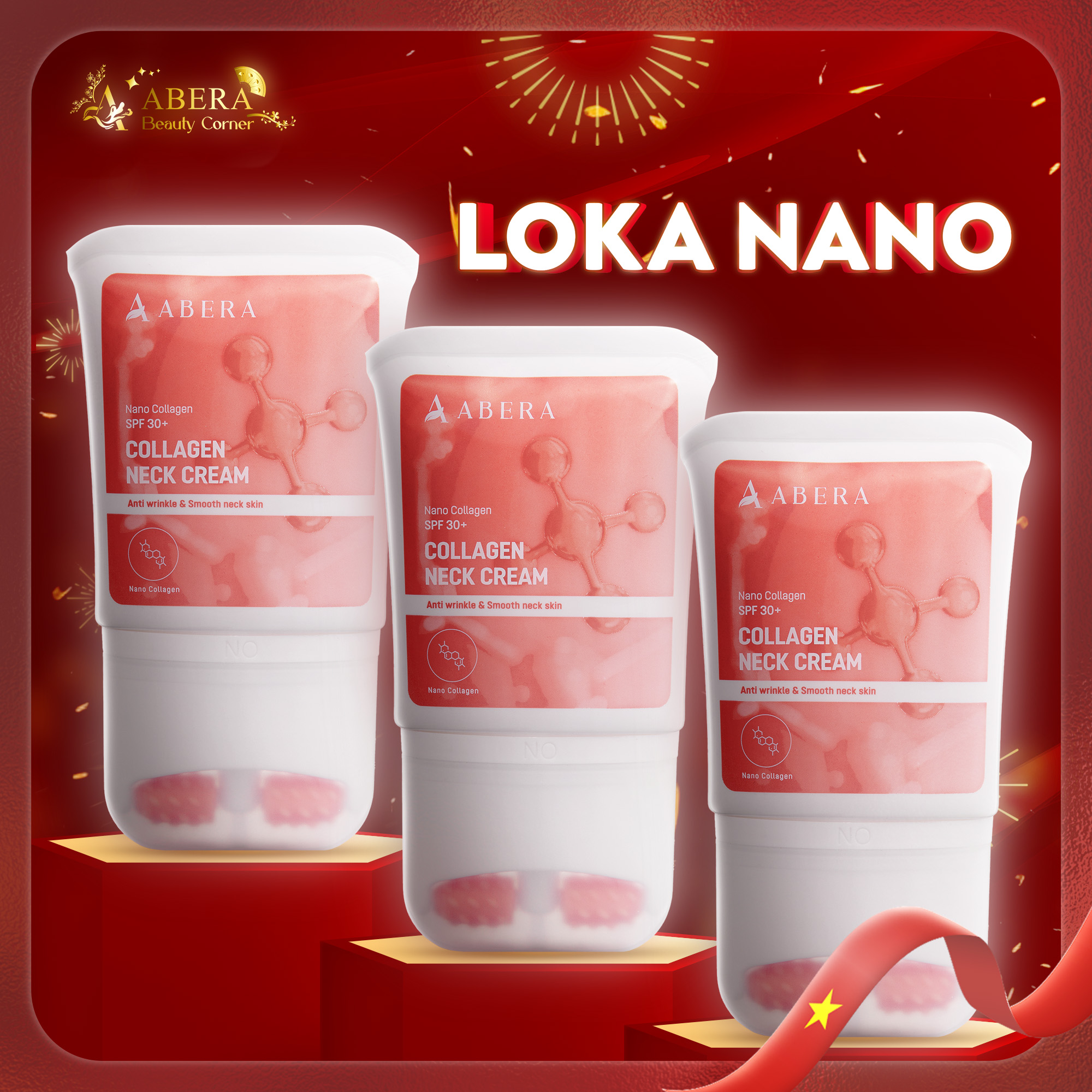 [COMBO 3 HỘP] Kem Dưỡng Cổ Abera Loka Nano | Giảm gai đen da trắng sáng Hàng chính hãng