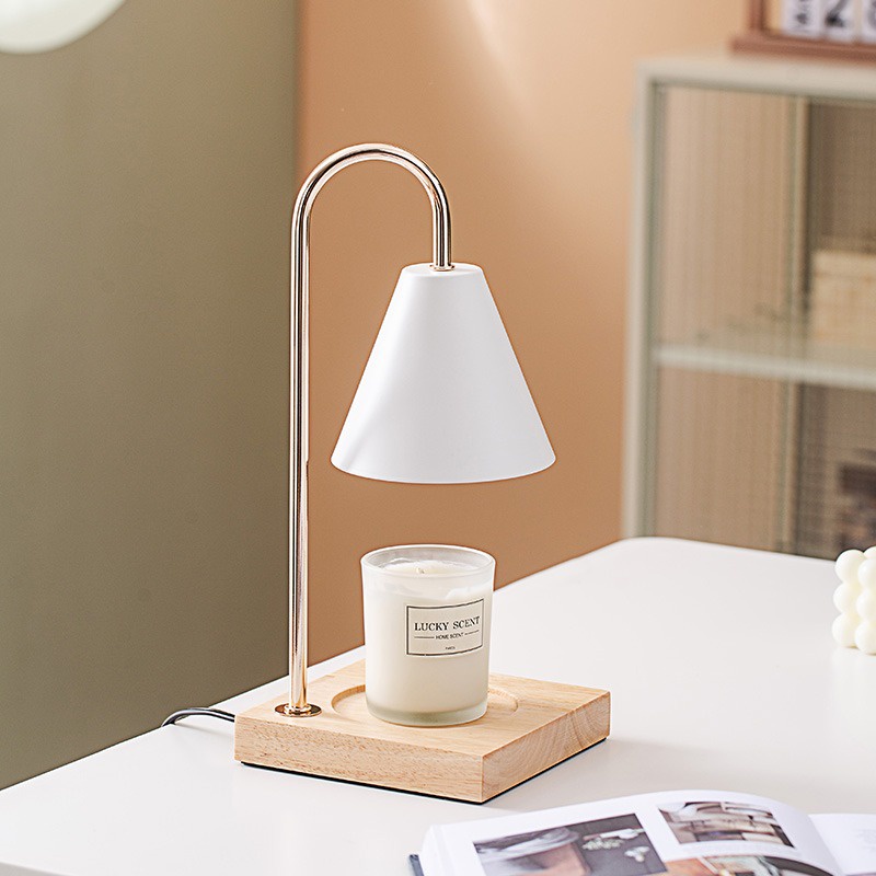 Đèn Nến Thơm Phòng Đế Gỗ Có Thể Điều Chỉnh Ánh Sáng Đèn Led Trang Trí Phòng Ngủ Tặng 2 Bóng Dùng Đốt Nến An Toàn. - BUM STORE