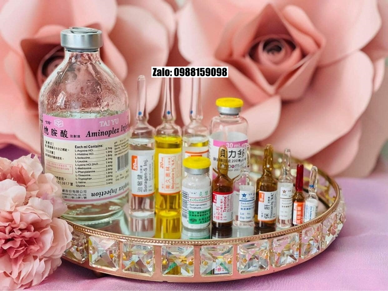 Set Truyền Trắng Phiến Hoa Hồng 10 buổi 5 buổi - 1 set 12 loại ống dưỡng chất - 2 bản thường và Luxury