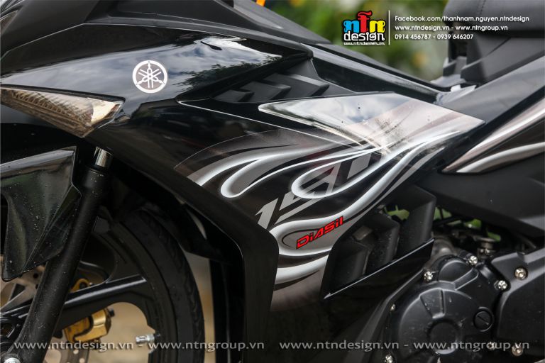 [FreeShip] [Ảnh thật] TEM RỜI mẫu lửa xám trắng 2023 siêu hot cho Exciter 150 đen bóng