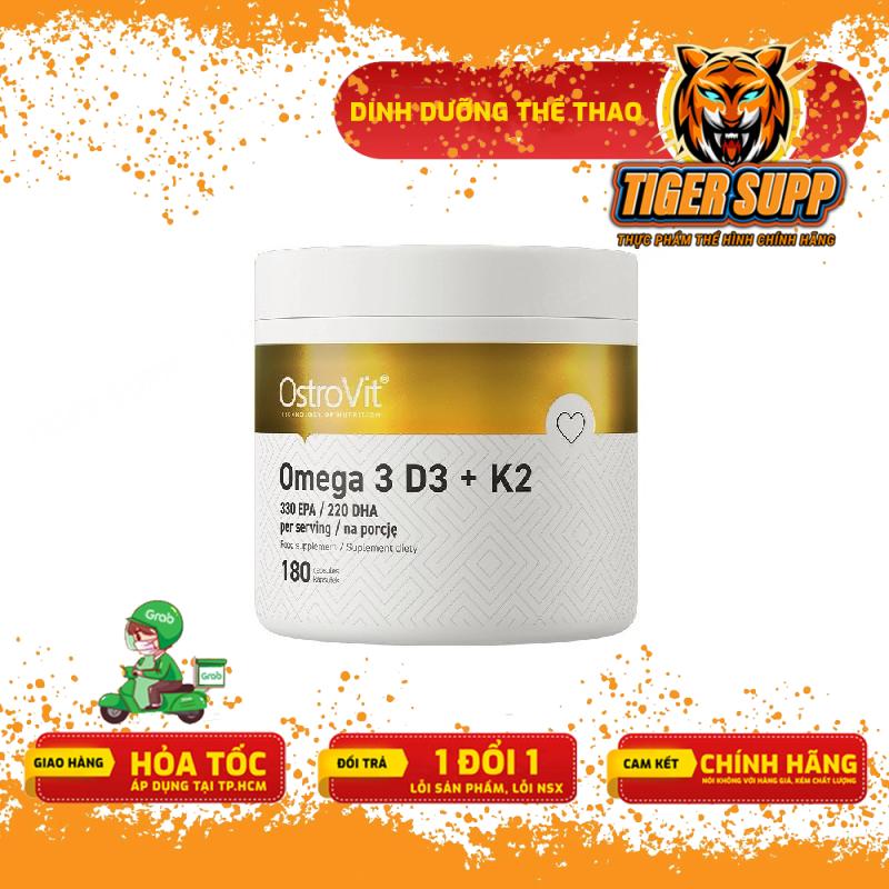 Ostrovit Omega3 + D3 + K2 Dầu Cá Fish Oil Bảo vệ tim mắt não bộ - (90/180 Viên)