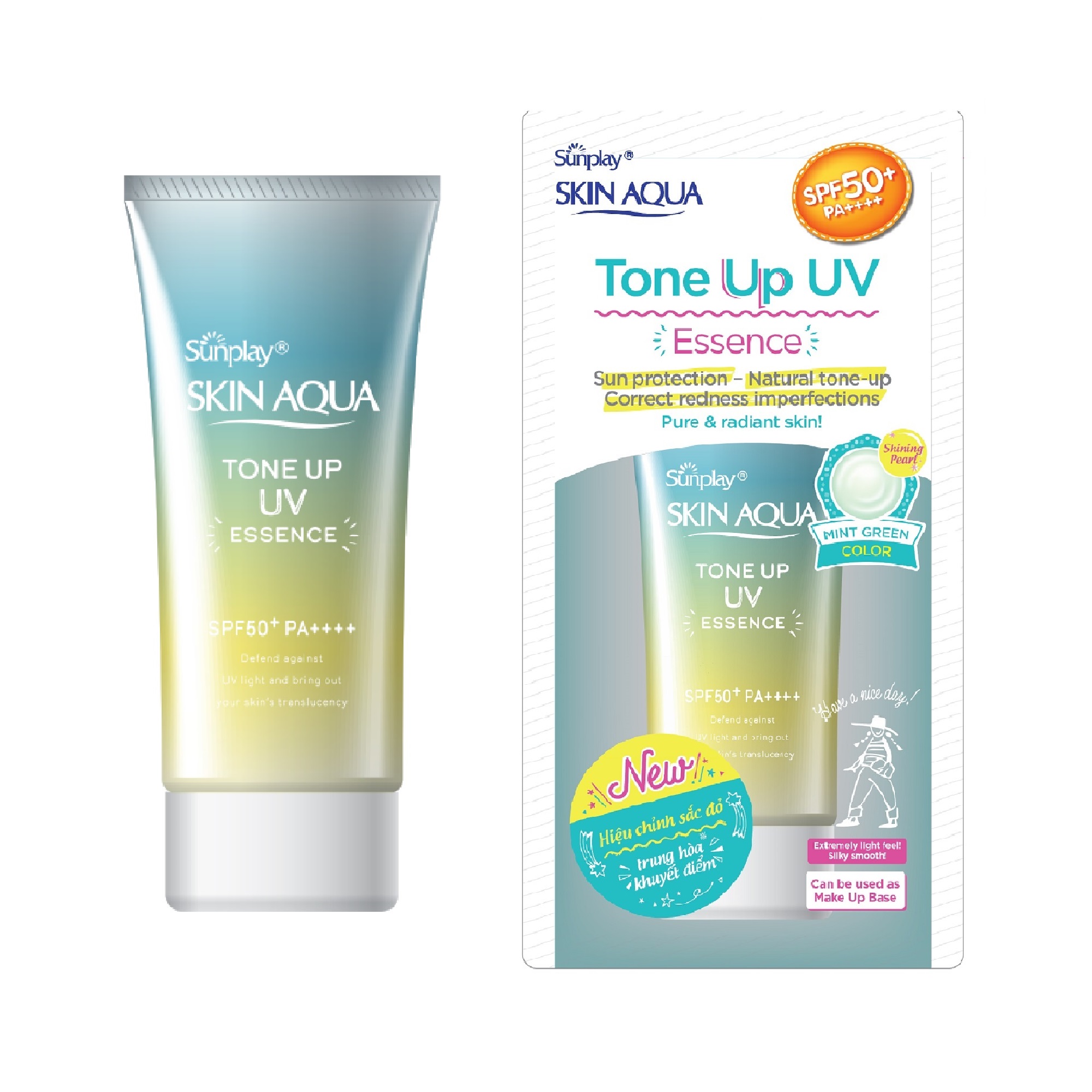 [HCM]Tinh chất chống nắng hiệu chỉnh sắc da Mint Green Sunplay Skin Aqua Tone Up UV Essence 50ml