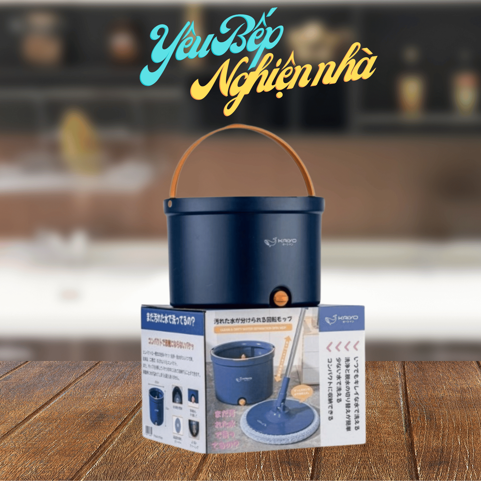 [HCM] Bộ cây lau nhà KAIYO của Nhật Bản tách nước bẩn thông minh