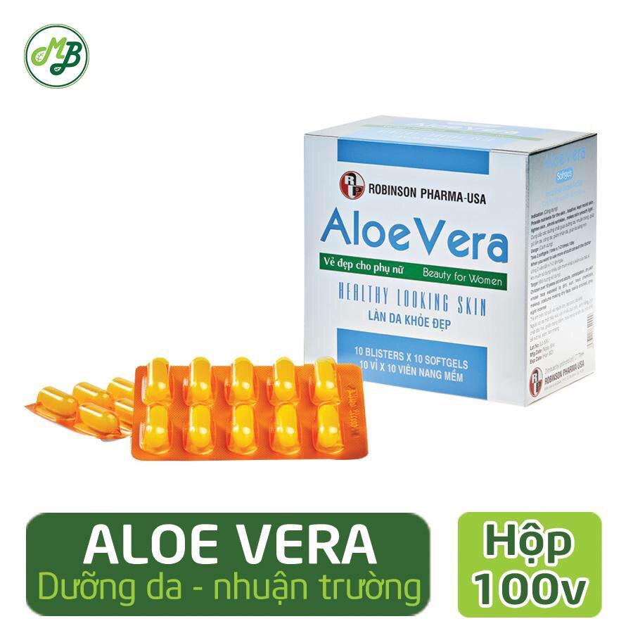 [Hcm]Thực Phẩm Bảo Vệ Sức Khỏe Aloe Vera Sữa Ong Chúađẹp Da - Nhuận Trường - Giải Độc - Nha Đam - Medibeauty - Robinson Pharma Usa - Hộp 100 Viên