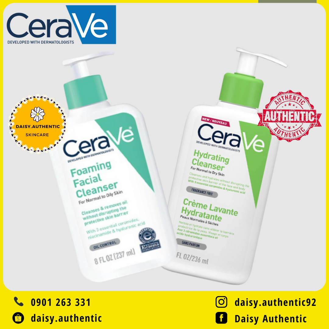 [HCM] Sữa Rửa Mặt CERAVE Cleanser Da Dầu Da Khô 236ml bản Nga