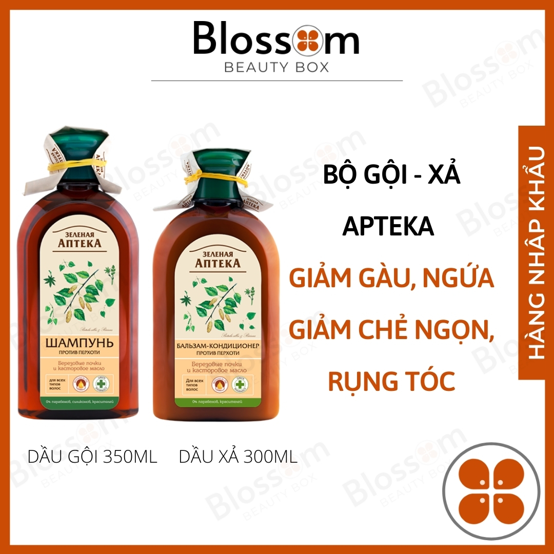 Dầu Gội Xả Ngăn Ngừa Gàu Thầu Dầu Zelenaya Apteka 350Ml