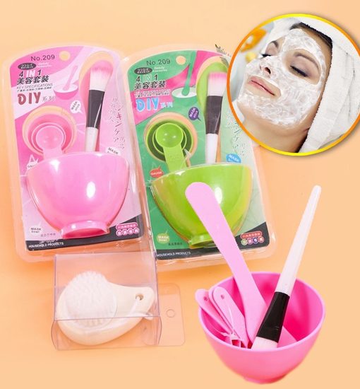 [HCM]Bộ Dụng Cụ Chén Cọ Muỗng Trộn Mặt Nạ Đắp Mặt Tại Nhà 4in1 Tiện Lợi - Dụng Cụ Chăm Sóc Da Spa Tại Nhà