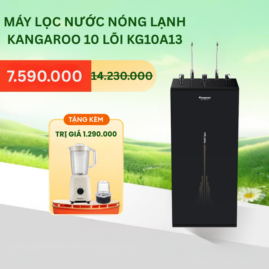 Máy lọc nước RO nóng nguội lạnh Hydrogen Kangaroo KG10A13 10 lõi, Tủ đứng, Việt Nam