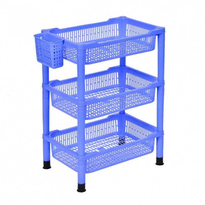 Giá để bát nhựa 2 3 tầng Việt Nhật màu xanh có ống đũa.Kệ để đồ.