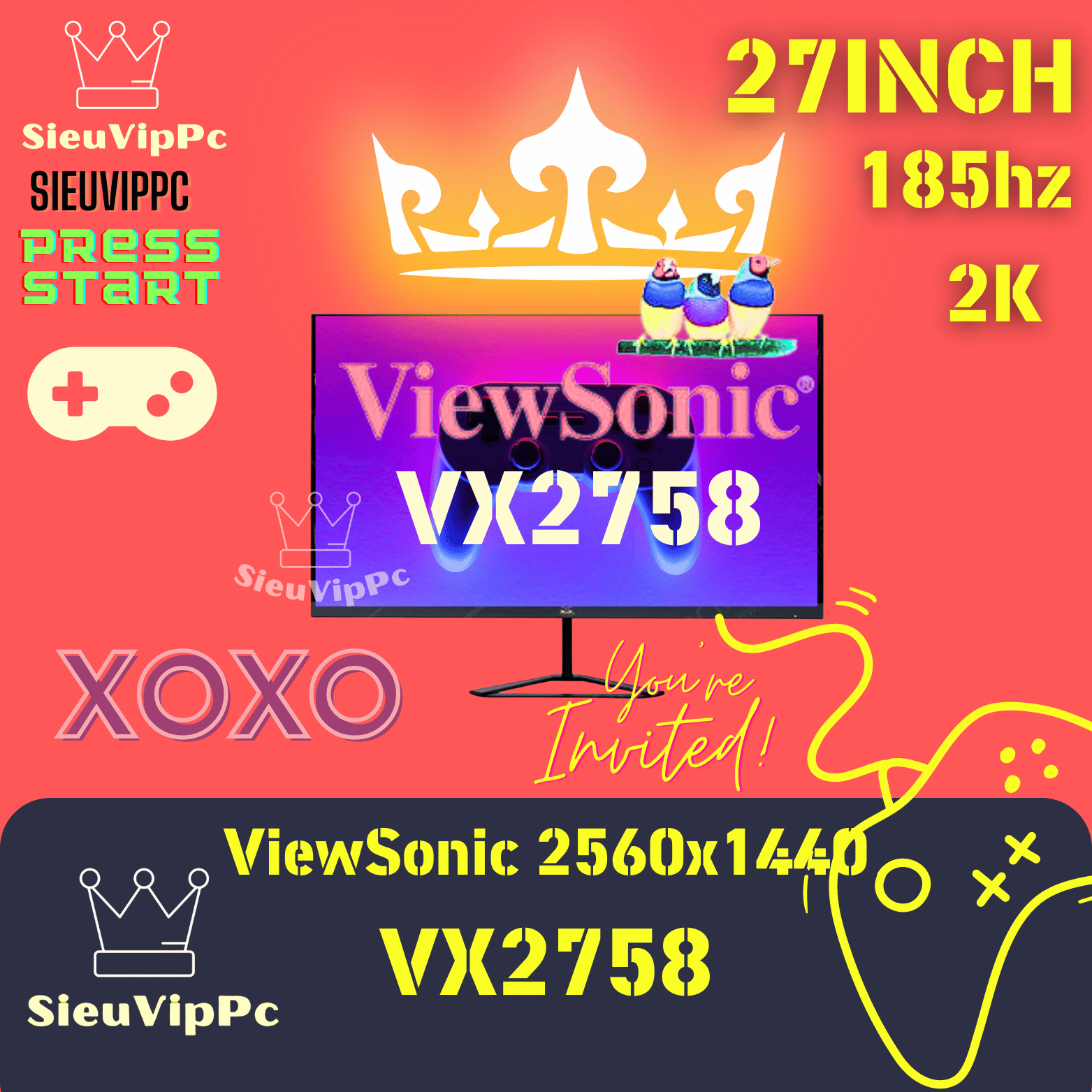 Màn hình VIEWSONIC VX2758 - PRO 5 - 27 inch 2K-185Hz-10bit