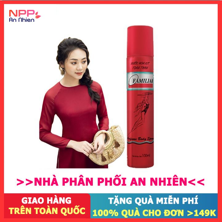 Nước Hoa Toàn Thân Familiar Fefume Body Spray (Đỏ) 100Ml - Npp An Nhiên