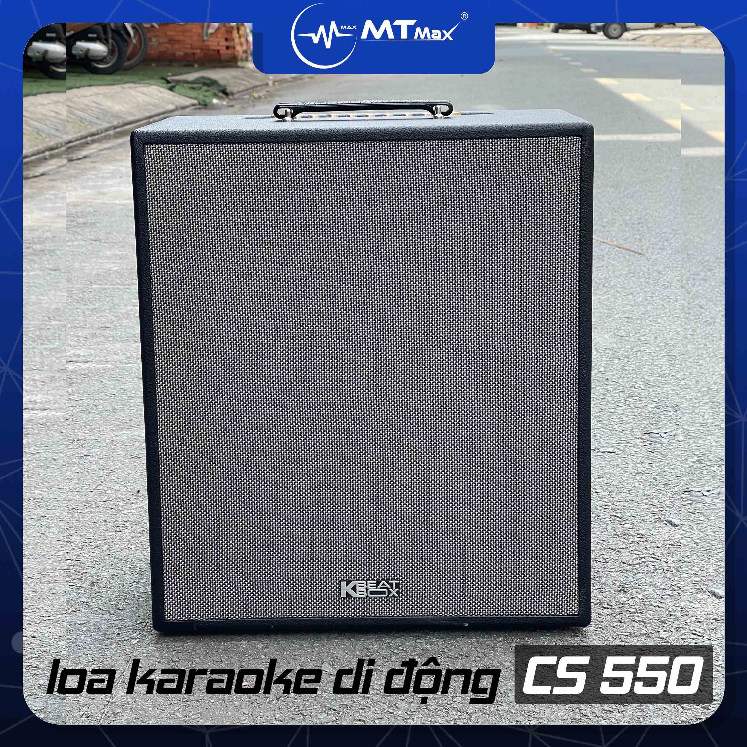 Loa Di Động ACNOS CS550 công suất 300w tặng kèm 2 micro không dây thiết kế bọc da sang trọng đẳng cấ