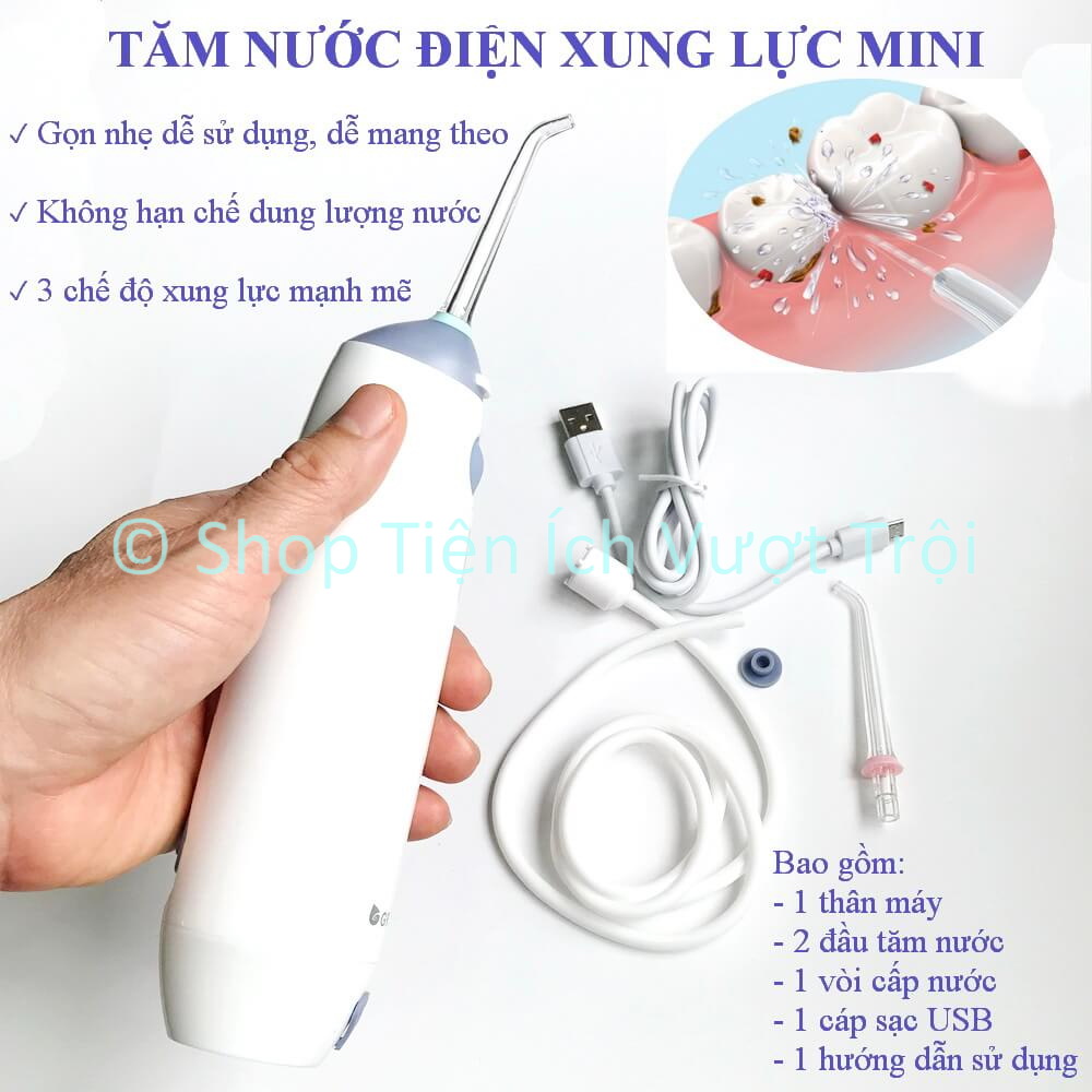 Máy Tăm Nước Động Cơ Mạnh Mẽ 3 Chế Độ Xung Lực Không Lo Hết Nước Nhỏ Gọn Bền Bỉ Tăm Nước Điện Tốt - Tiện Ích Vượt Trội