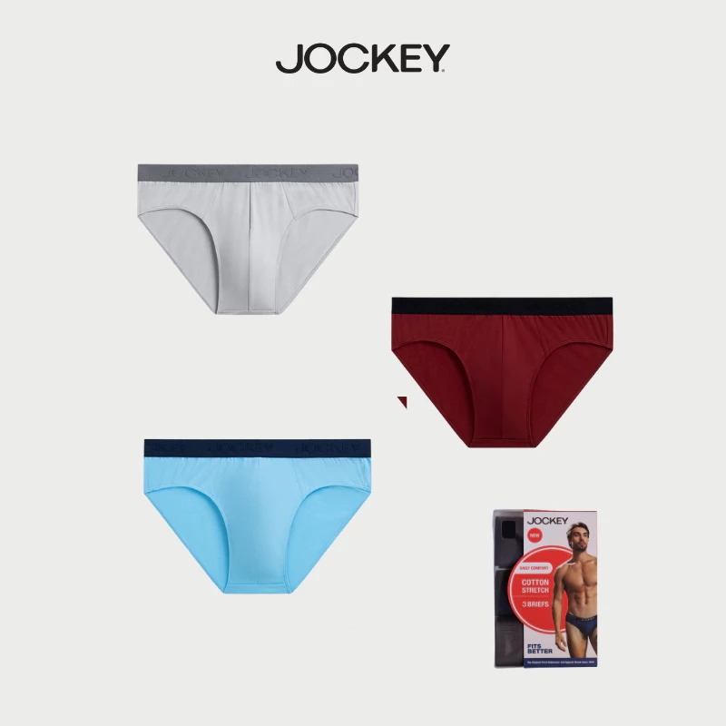 [Clearance Sale] Combo 3 Quần lót Nam Jockey Cotton 4 chiều dáng brief -  J4013