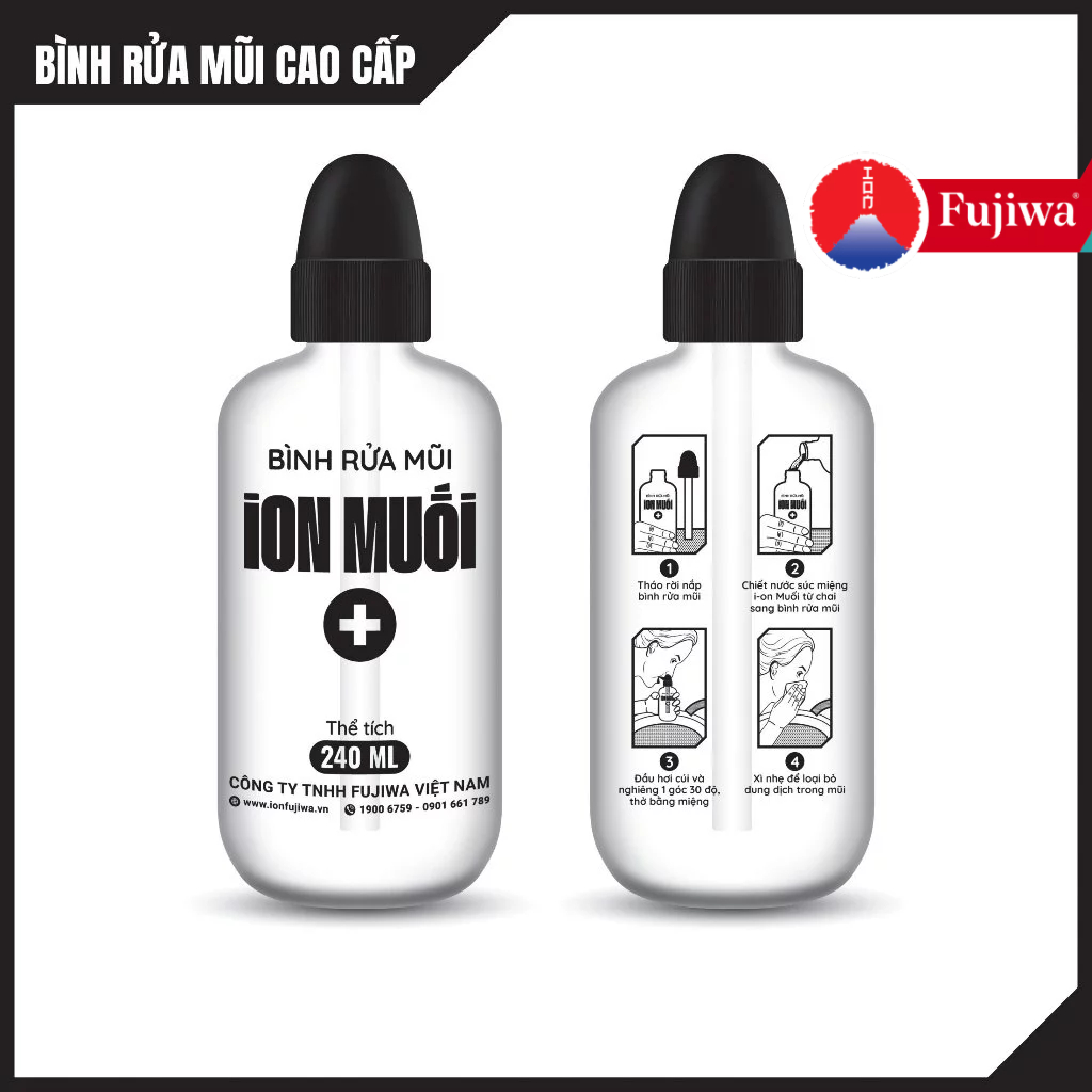 Bình Rửa Mũi 240ml Cao Cấp Fujiwa - Bình rỗng dùng đổ nước muối vào bơm rữa mũi