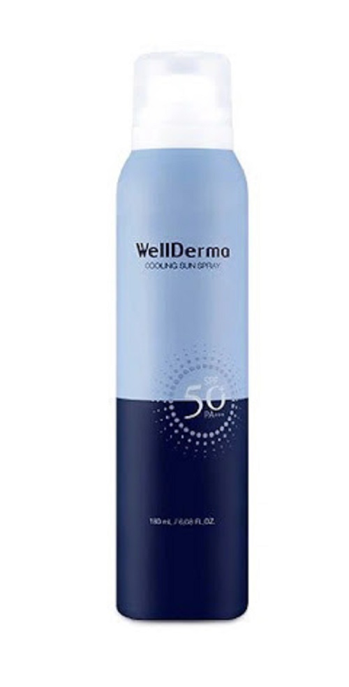 Xịt Chống Nắng Chống Trôi Giảm Nhiệt Làm Mát Da Wellderma G PLus Cooling Sun Spray SPF50 PA+++