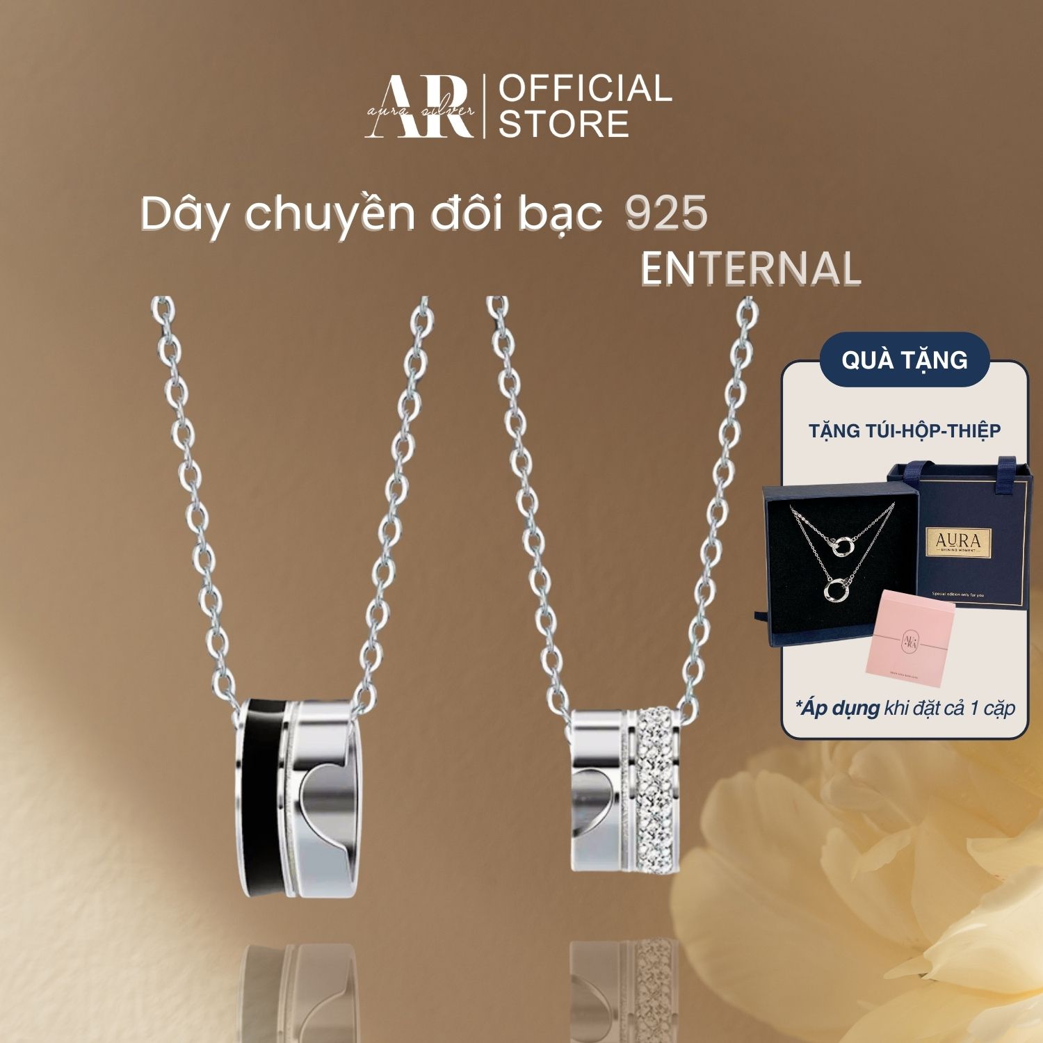 Dây chuyền đôi nam nữ bạc 925 vòng cổ Enternal cặp đôi nam nữ tình yêu-AURA SILVER-DCD04