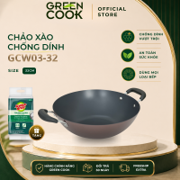 Chảo xào thép sâu chống dính 32cm Green Cook GCW03-32IH - Chính Hãng