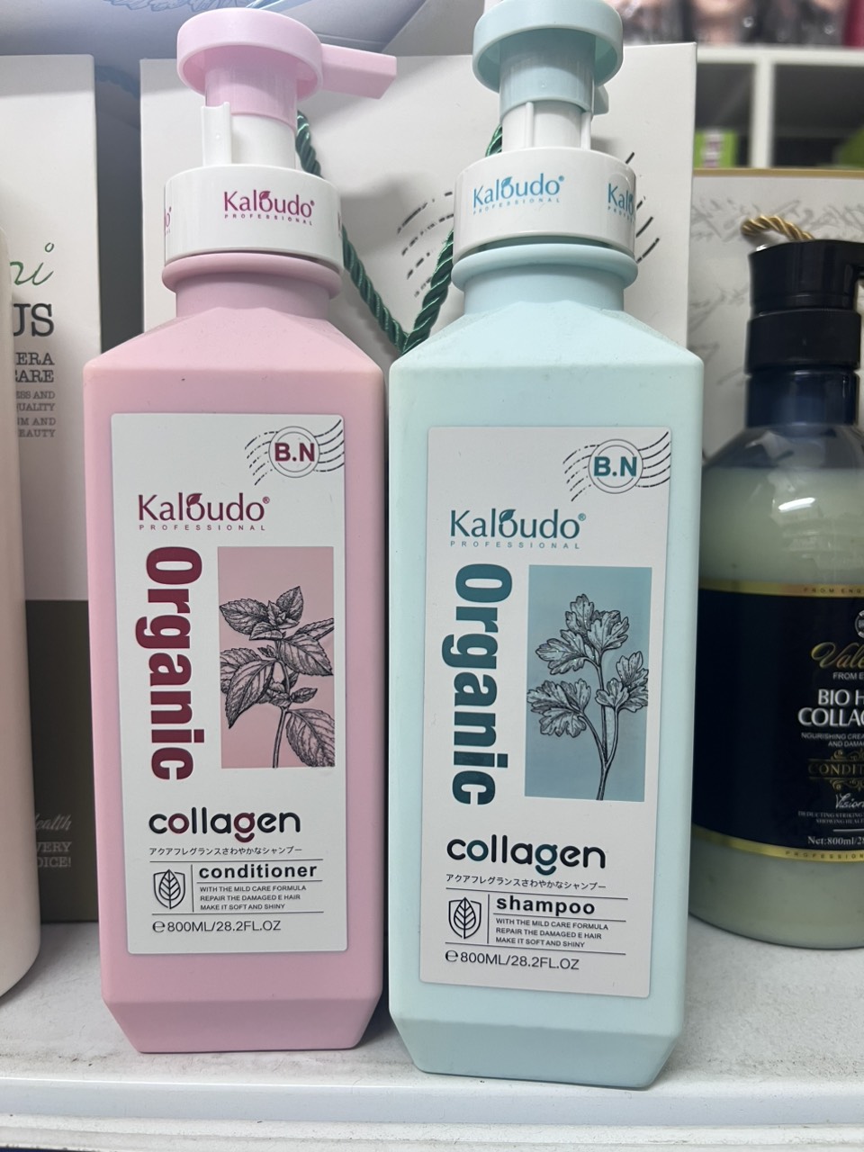 Cặp Dầu Gội Xả Kaloudo Organic Collagen Nhật Bản 800ml x2