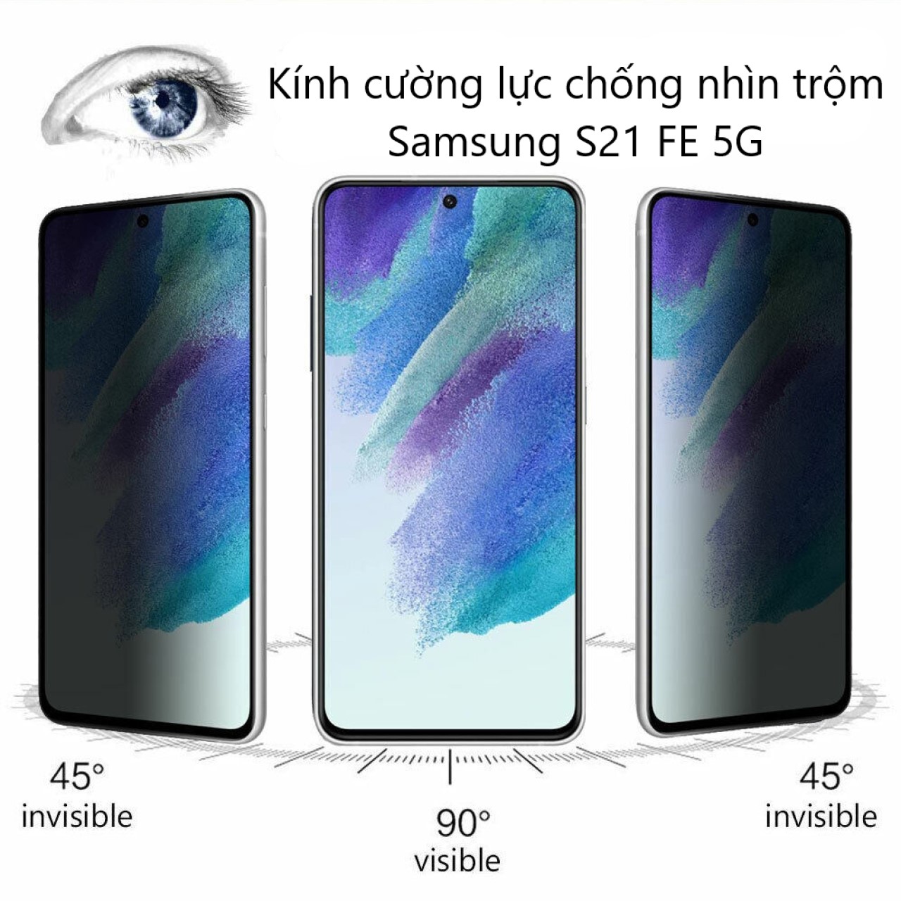 Kính cường lực Samsung S21 FE 5G nhám Chống vân tay/ Chống nhìn trộm/ Full màn hình/ Không viền màu/