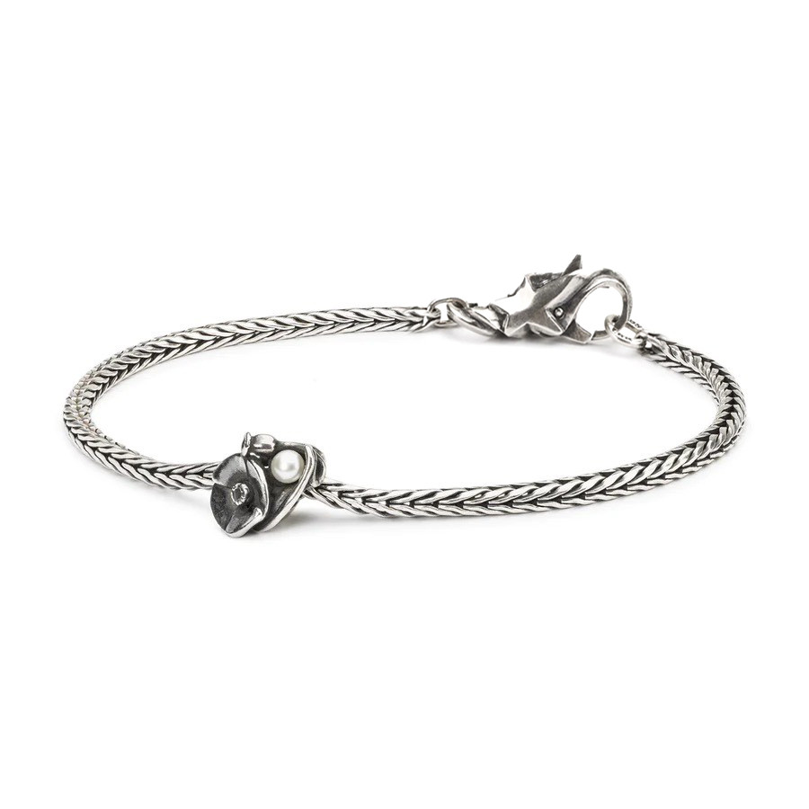 Trollbeads Lắc tay trang sức bạc cao cấp hoa tháng 8 - Poppies of August