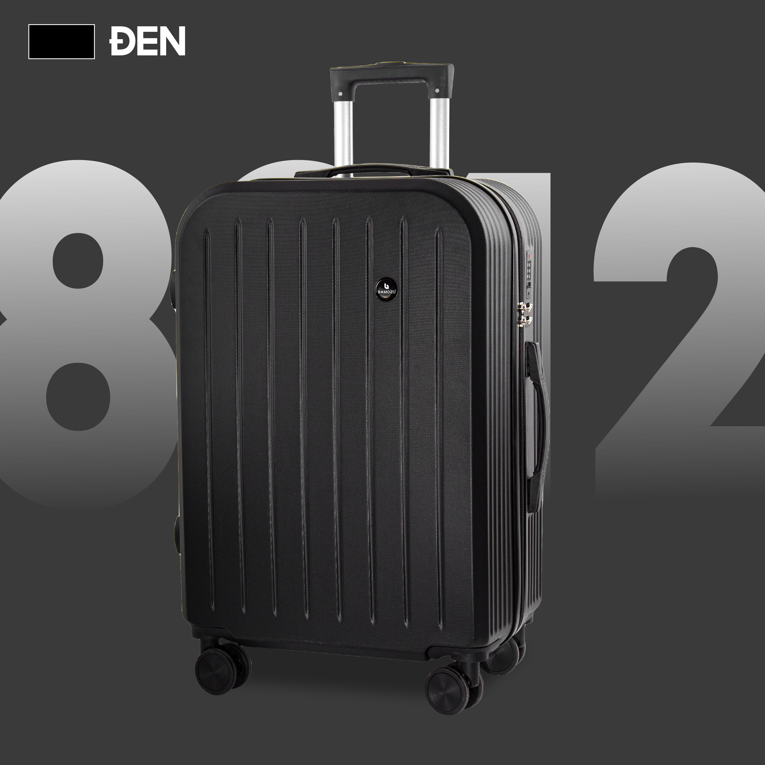 Vali du lịch BAMOZO 8812 size 20/24 vali kéo nhựa cao cấp chống va đập hàng chính hãng bảo hành 5 nă