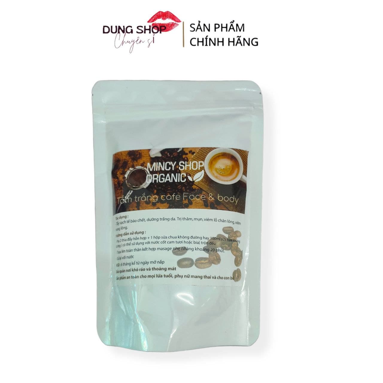 Ủ Trắng Cafe Mincy Shop Organic Dùng Cho Face&Body 300Gr