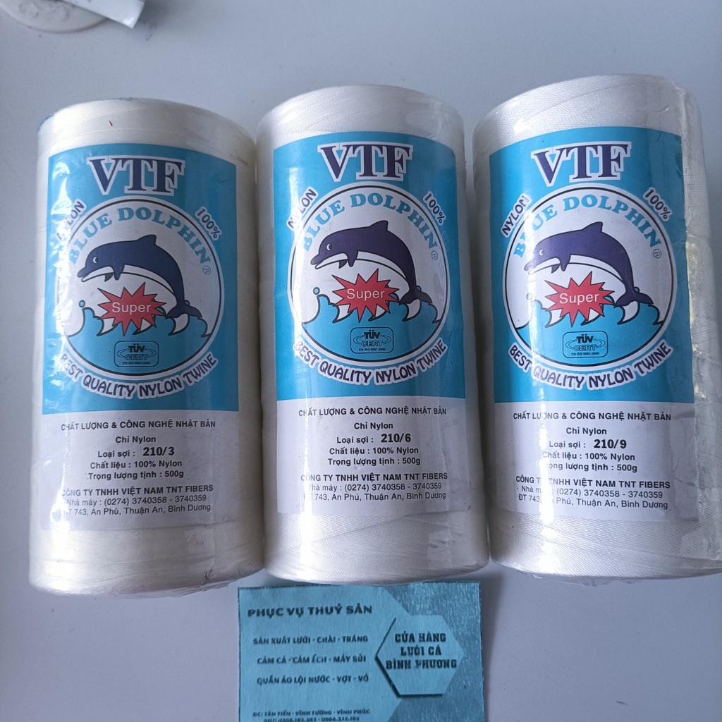 Chỉ VTF (500g Nhiều Số) - 1 Cuộn Chỉ Nylon (Dây Dù Thả Diều Blue Dolphin Đan Lưới Khâu Lưới Vá Lưới