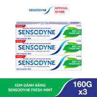 Bộ 3 Kem đánh răng SENSODYNE Fresh Mint 160g giúp giảm ê buốt hiệu quả với hương bạc hà thơm mát
