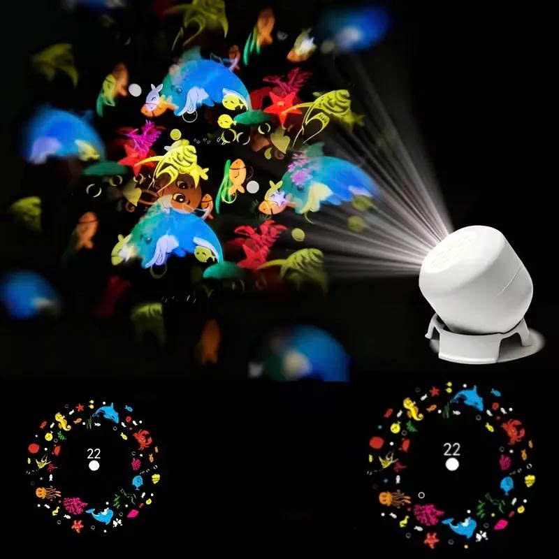 Đèn Ngủ Chiếu Trần Đại Dương LED WOADA – Xoay 360 Độ Tạo Hiệu Ứng Sóng Nước Đổi Màu