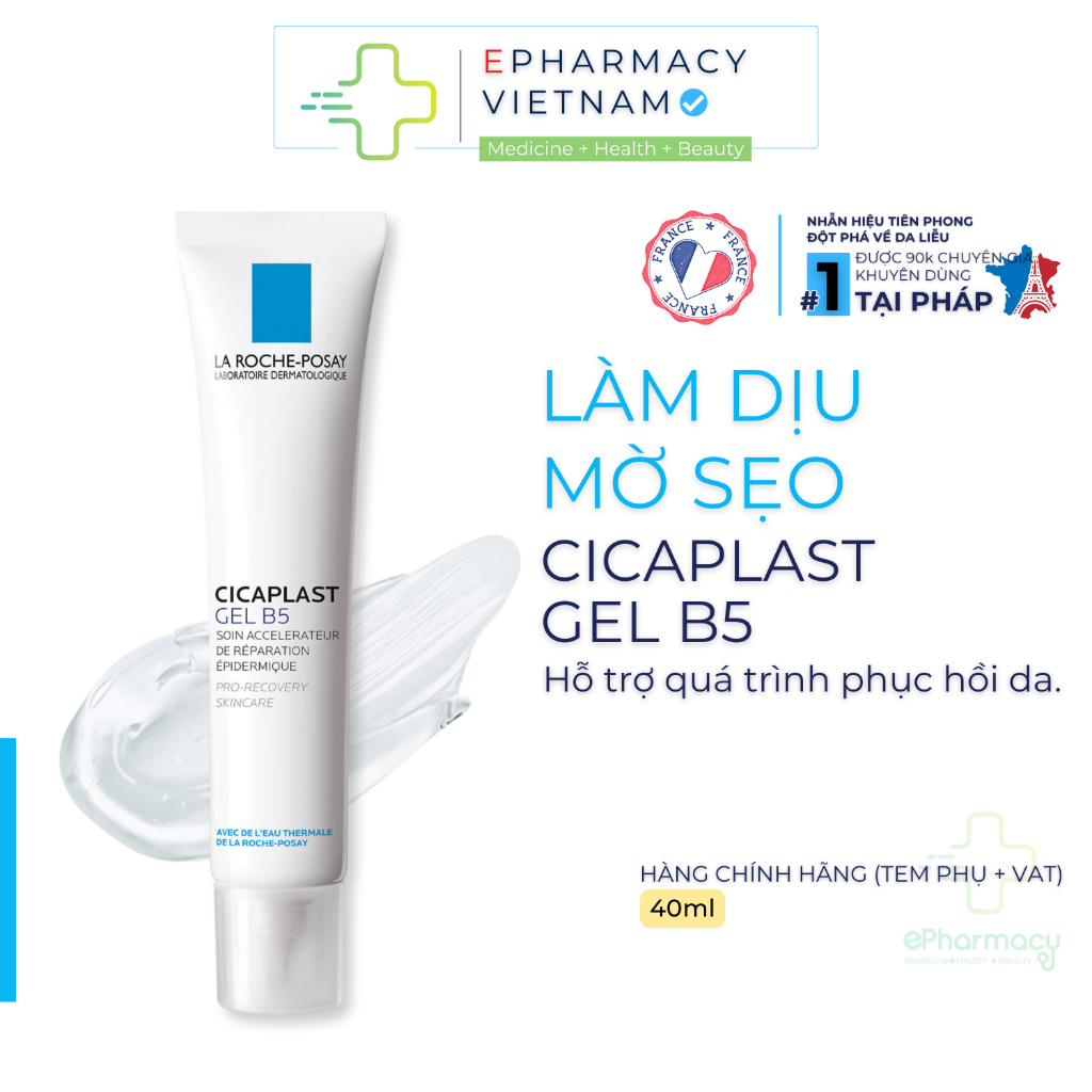 B5 LA ROCHE-POSAY GEL CICAPLAST - Gel B5 La Roche Posay Epidermal Recovery Accelerator phục hồi da m