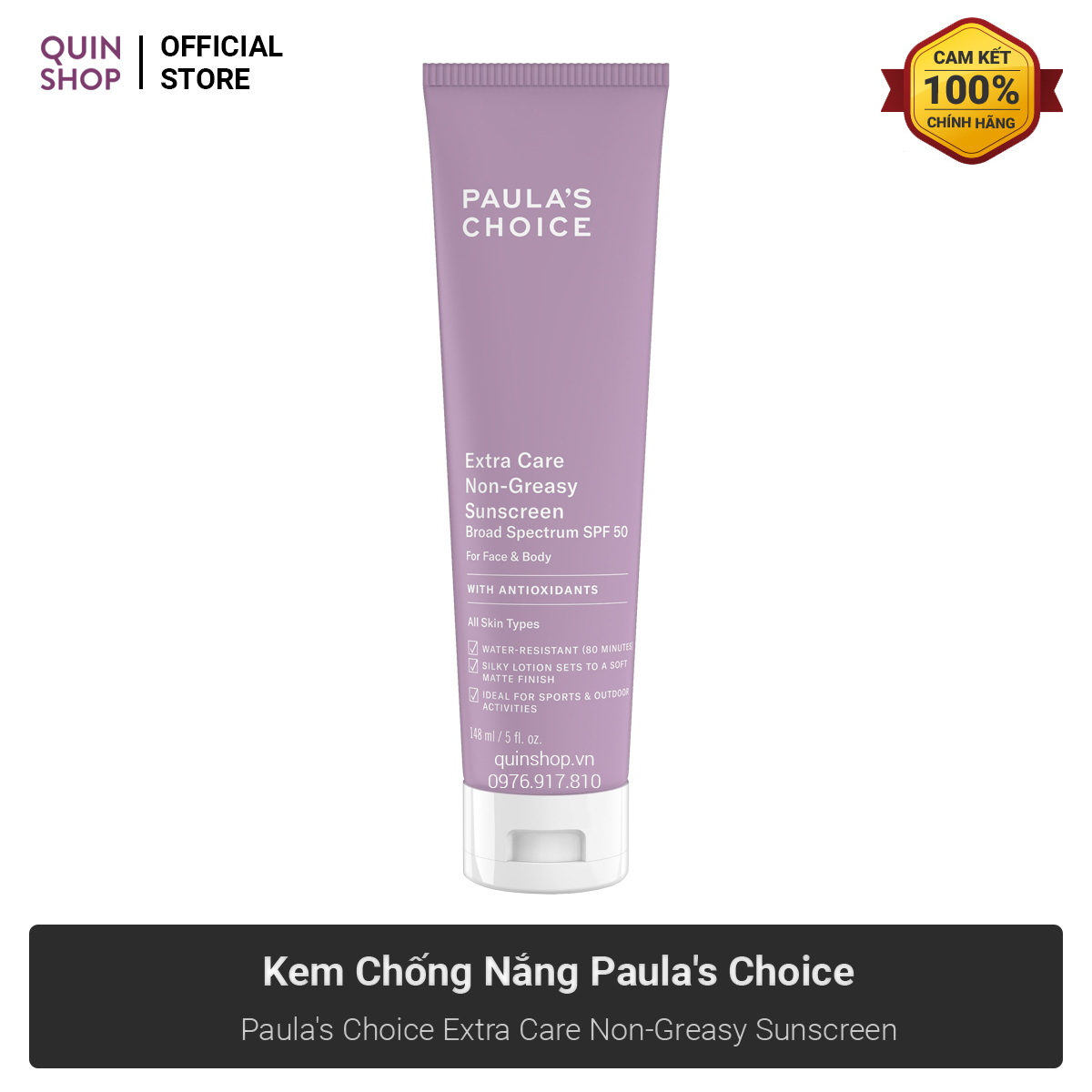 Kem Chống Nắng Paulas Choice Extra Care Non - Greasy Sunscreen