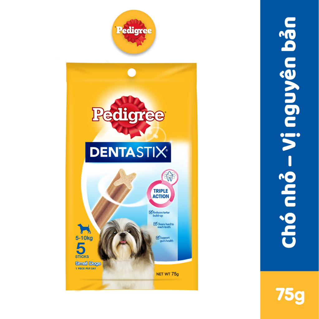Bánh xương cho chó Pedigree Adult chăm sóc răng miệng cho chó trưởng thành 5-10kg Dentastix 75gr Pet