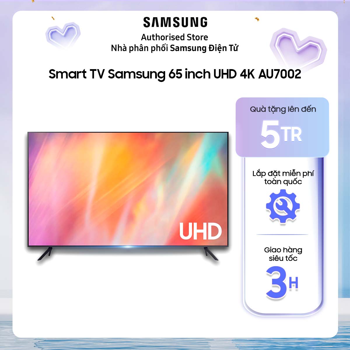 [Giao hàng và lắp đặt miễn phí toàn quốc] 65AU7002 - Smart Tivi Samsung 4K 65 inch UA65AU7002 UA65AU7002KXXV