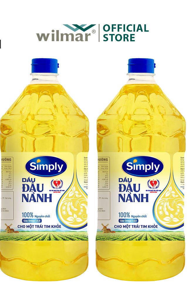 [Combo 2 Chai] Dầu Ăn Simply Đậu Nành 2L