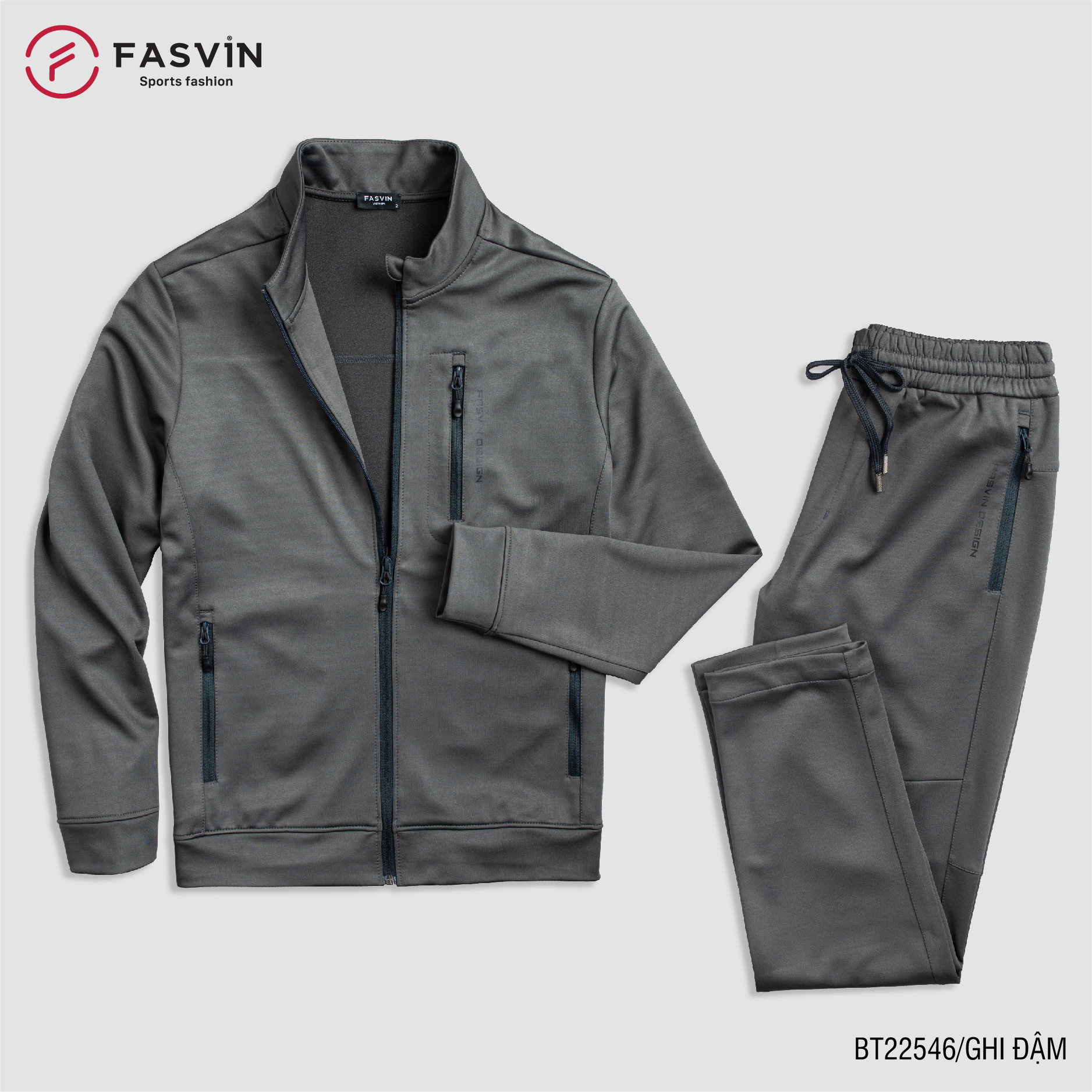Bộ quần áo thể thao nam Fasvin BT22546.HN vải thun 01 lớp co giãn thoải mái