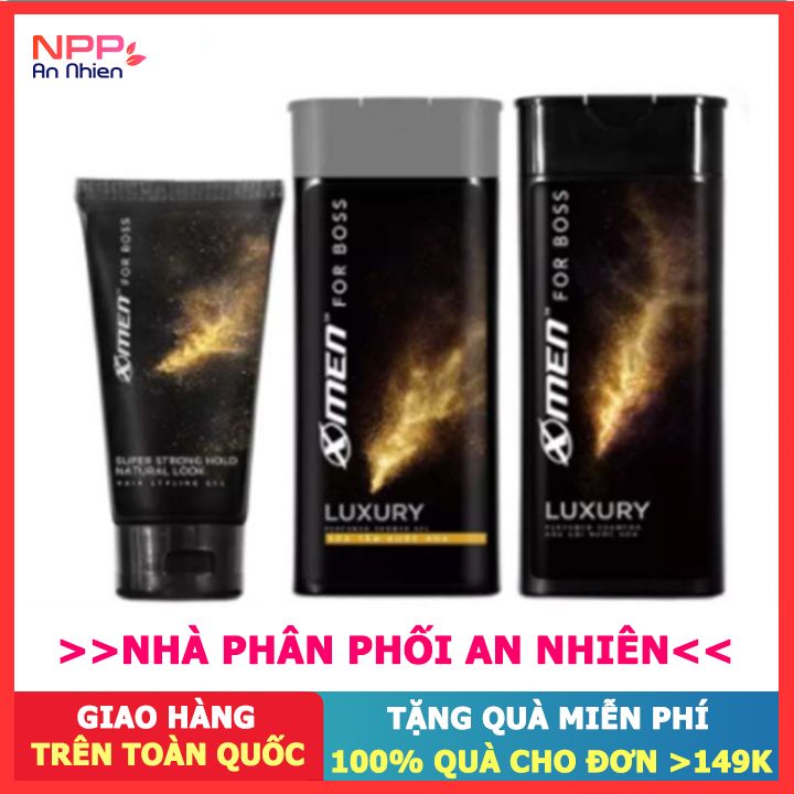 Combo Tắm Gội Và Gel Vuốt Tóc X - Men For Boss Luxury (180G+180G+150G) - Npp An Nhiên