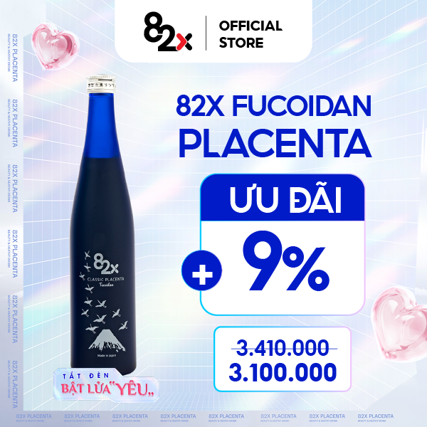 82X FUCOIDAN PLACENTA nước uống làm đẹp da hàm Lượng 450.000mg Placenta Từ Heo Shizuoka Và Fucoidan Từ Tảo Nâu Mozuku.