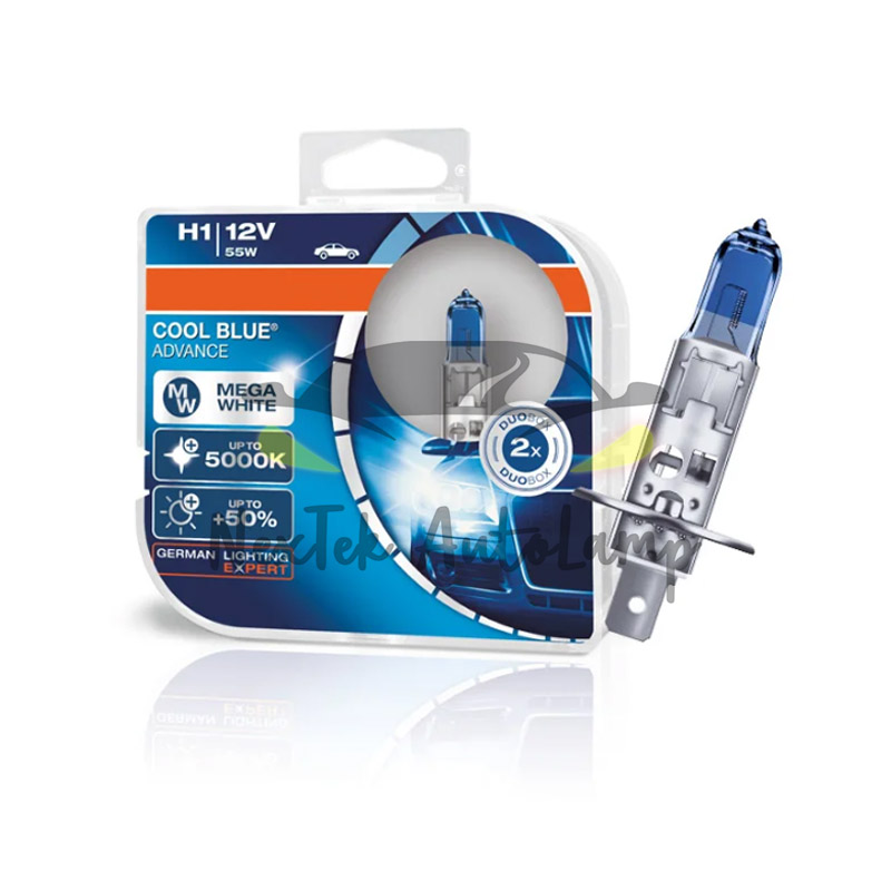 For OSRAM Cool Blue Advance H1 H3 H4 H7 H9 H11 HB3 HB4 12V 5000K Đèn pha ô tô Halogen ban đầu