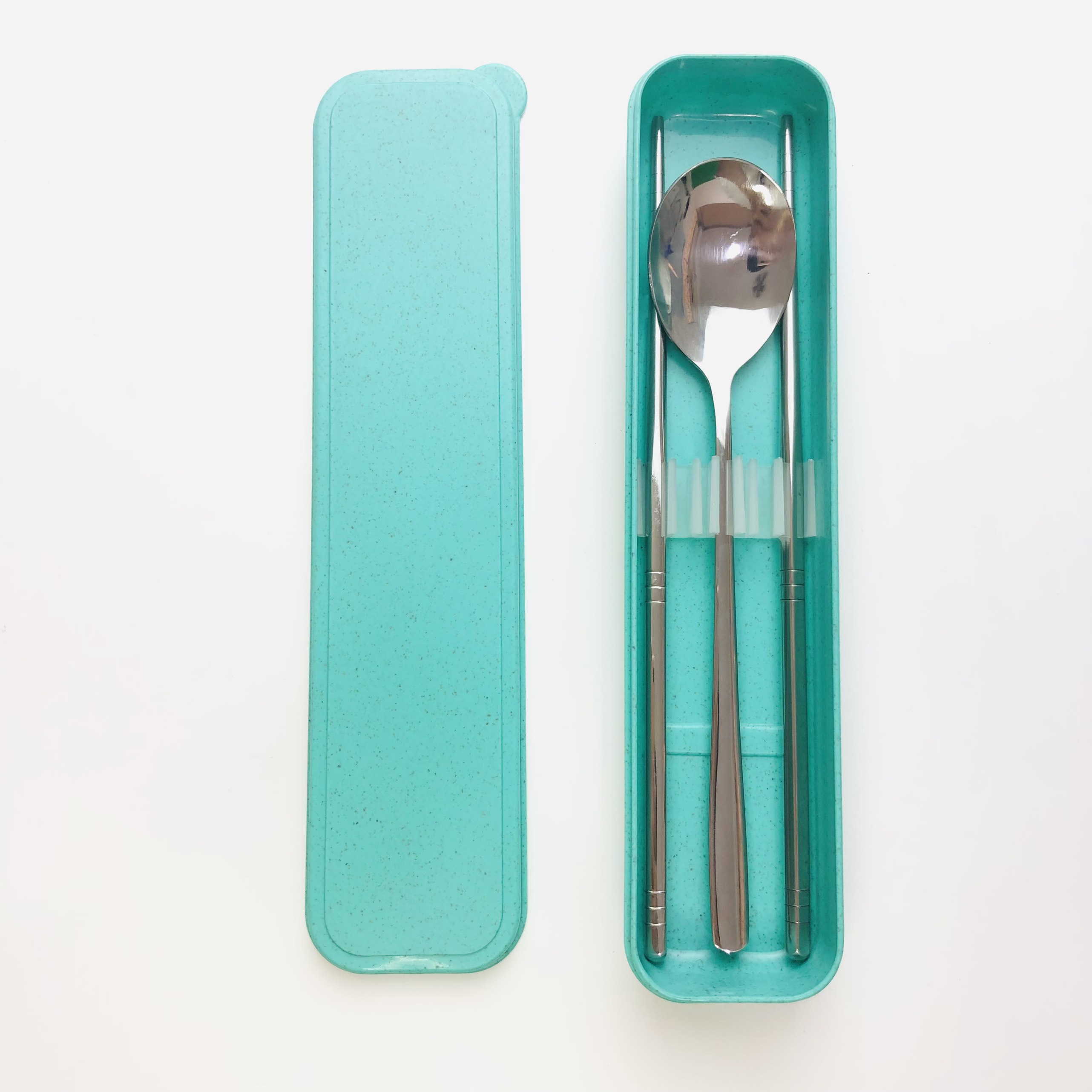 Bộ muỗng đũa inox JoyMall dùng mang đi cho cá nhân văn phòng du lịch dễ thương kèm hộp đựng lúa mạch