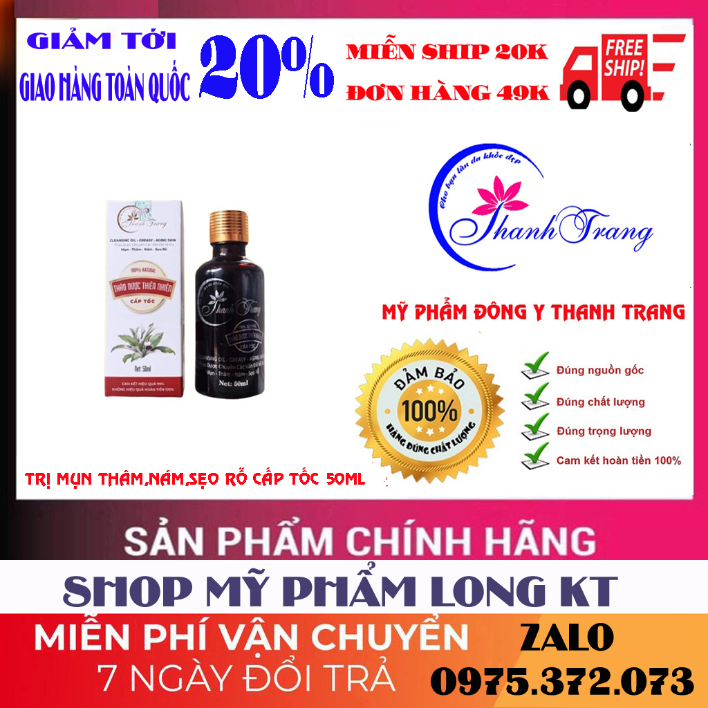 [ Miễn Ship 20K - Chính Hãng - Mỹ Phẩm Thanh Trang ] Serum (Mẫu Trắng Cấp Tốc) Chuyên Ngừa Mụn Nám Tàn Nhang Sẹo Rỗ Cấp Tốc Thanh Trang - 50Ml (Loại Cấp Tốc)